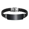Braided Leather and Stainless Steel Bracelet with 21 cm Length - Image 22