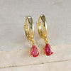 Colorful Zircon Water Drop Hoop Earring for Women Simple Geometry Stainless Steel Huggie Earring Piercing Jewelry - Image 5