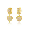 Cubic Zircon Heart Drop Hoop Earrings for Women Gold Plated Ear Cuffs Wedding Aesthetic Jewelry Gift - Image 7