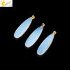Csja Water Drop Necklaces Crystal Pendant Stainless Steel Chain Necklace for Women Stone Amethyst Jewelry Gift - Image 15
