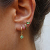 3PCS Green Zircon Hanging Earrings Set for Women Stainless Steel Flower Dangle Earring Cartilage Piercing Jewelry - Image 2