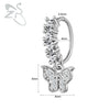 ZS 1PC Butterfly Leaf Moon Shape Nose Piercing Silver Color Septum Ring Stainless Steel Nose Clicker Cartilage Piercing 20G - Image 9
