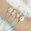 12-Piece Braided Bracelet Set with Shell Starfish and Turtle Charms - Image 7