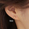 3/4/5mm Classic Stainless Steel Dot Ball Stud Earrings Unisex Gold Color Stackable Simple Women's Jewelry Christmas Gifts - Image 5