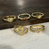 Gold Color Cross Heart Ring for Women Romantic Wedding Engagement Bridal Promise Accessories Red CZ Elegant Chic Jewelry - Image 4