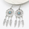 Silver Color Retro Personality Hollow Out Dreamcatcher Round Long Tassels Earrings For Women Simple Jewelry Gifts - Image 8