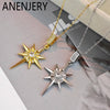 316L Stainless Steel Star Round Shiny Zircon Pendant Necklace For Women Delicate Lady Jewelry Gifts - Image 1