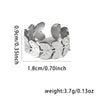 316L Stainless Steel Leaf Stripe Weave Chain Open Ring for Women Men Special Punk Jewelry Gifts - Image 11