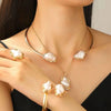 French Style Baroque Imitation Pearl Necklace Bangle Earrings Ring Set For Women Punk Clavicle Chain Torques Jewelry Set - Image 3