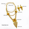 Nigerian Gold Plated Jewelry Set For Women Long Flower Necklace Earrings Jewellery Dubai Brazilian African Bridal Sets - Image 6