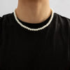 Simple Imitation-Pearl Beaded Short Choker Necklace for Men White Beaded Chains on Neck Accessories Jewelry - Image 9