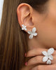 Natural Design Jewelry Full Paved Cubic Zirconia CZ Bloom Flower Sparking Bling Earring For Women Girl - Image 6