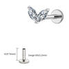 Titanium Tiny Double Marquise CZ Labret Stud Earring 16G Heart CZ Cartilage Helix Tragus Conch Piercing - Image 17