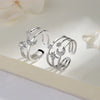 Silver Double Layer Water Drop Ring For Women Square Zircon Adjustable Index Finger Jewelry Party Gift - Image 6