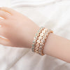 Joldhaf Gold Color Happy Bangle For Women Inlaid Diamond Elastic Bracelets Dice Hand Accessory - Image 4