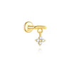 Silver 1pc Water Drop Zirconia Tassel Chain Two Stud Earrings For Women Hypoallergic Jewelry - Image 17