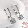 Hoop Earring for Women Lab Created Diamond Silver Dainty Dangle Jewelry Gifts - Image 1
