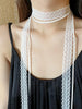 2 Pcs Retro Lace Ribbon Bow Neckband Women Simple Double Layer Long Tassel Necklace Versatile Neck Ornament Accessories - Image 6