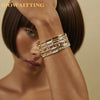 Micro Pave Bling CZ Cubic Zirconia Paper Clip Link Chain Bracelet 16cm Geometric Women Girl Jewelry Bangle - Image 1