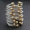 Stainless Steel Birthstone Twists Cuff Bangle for Women Rhinestone Design Stackable Bangle Bracelet Jewelry Gifts - Image 1