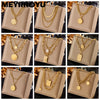 Meyrroyu 316L Stainless Steel Hip Hop PunkVintage Multilayer Coin Pendant Necklace For Women Double Layer Chain Necklace Jewelry - Image 1