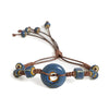 Handmade Glazed Ceramic Peace Buckle Bracelet Adjustable Vintage Boho Jewelry – -013 - Image 1