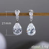 Cubic Zirconia Water Drop Charm Women Drop Earring Wedding Band Jewelry White/Purple Earrings - Image 6