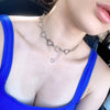 Hollow Korean Sweet Cute Love Statement Heart Chain Collar Jewelry Choker Necklace for Girlfriend Women Gift Cosplay - Image 6