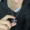 Y2K Heart Cross Pendant Necklace Pink Crystal Egirl Sweet Cool Clavicle Chain Necklaces Aesthetic Party Jewelry Gifts - Image 3