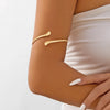 Stainless Steel Geometric Wave Open Arm Cuff Bracelet For Women Simple Smooth Adjustable Statement Jewelry Bangle - Image 8