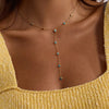Stainless Steel Y-Shaped Pendant Necklace with Stone Details - Image 24