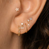 Silver Zircon Stud Earrings 1PC Eight pointed star Women Gold/Silver Heart Flat back piercing Jewelry Gift - Image 57