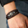 Handmade Leather Wrap Bracelets for Men Lucky Life Tree Charm Punk Layered Cuff Bracelet Male Wristband Hand Jewelry Accessories - Image 2