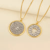 Round Cross Pendant Necklace For Women Men Christian Bible Runes Copper Jewelry Accessories Daily Party Gifts - Image 6