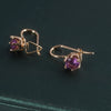 Earrings for Women Gold Plated Purple Amethyst Dangle Stud Vintage Earring Party Gifts Jewelry - Image 3