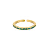 Thin Cubic Zirconia Stacking Ring in Gold-Tone Stainless Steel Adjustable - Image 25