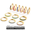 Rhinestone Simple Stainless Steel Birthstone Hoop Earrings Gold Color for Women Men Party Jewelry Gifts - Image 1
