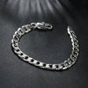 Silver Classic men 6MM 8MM Chain Bracelets necklace Jewelry set for woman Charm wedding gifts - Image 3