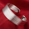 Silver Big Bangles Bracelet Cute Charms for Women Lady Jewelry Adjustment Cuff Wedding - Image 19