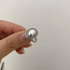 Silver Rings Couples Accessories Vintage Twist Design Round Shape Geometric Thai Silver Jewelry - Image 3