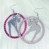 Y2K Jewelry Pink Sexy Girl Star Earrings for Women Vintage Cute Acrylic Circle Earrings Big Punk Goth Accessories - Image 6