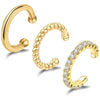3pcs Ear Cuff Silver Hoop Cuffs Earring for Women Teen Non Piercing Cubic Zirconia Earring Gifts - Image 6