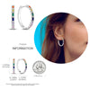 Silver Hoop Earrings For Woman Zircon Heart Shape Star Eardrop Earring Jewelry - Image 45