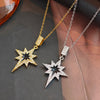 316L Stainless Steel Star Round Shiny Zircon Pendant Necklace For Women Delicate Lady Jewelry Gifts - Image 3