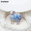 Chinese Zodiac Sheep Brooch Blue and White Porcelain Rhinestone Enamel Ram Lapel Pin Animal Jewelry Gift for Women Collector - Image 17
