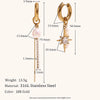 Design Asymmetric Diamonds Stainless Steel Earrings Woman Pearl Charm Gold Hoops Earrings Jewelry Party Accessories - Image 4