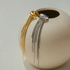 Tassel Ear Clip Gold Color Plated Stainless Steel Smooth Small Steel Bead Tassel Earrings Women's Jewe - Image 3