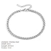 4MM Stainless Steel Cuban Chain Anklet for Men's Women's Anklet Gold Color Curved Jewelry Holiday Gift - Image 7