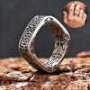 HX Silver Color Men's Ring Retro Square Round Pangu Personality Domineering Handmade Ring Jewelry Accessories - Image 5