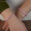 Pink Crystal Tennis Bracelets for Women Female Romantic Shiny Zirconia Adjustable Folding Buckle Chain on Hand Jewelry - Image 19